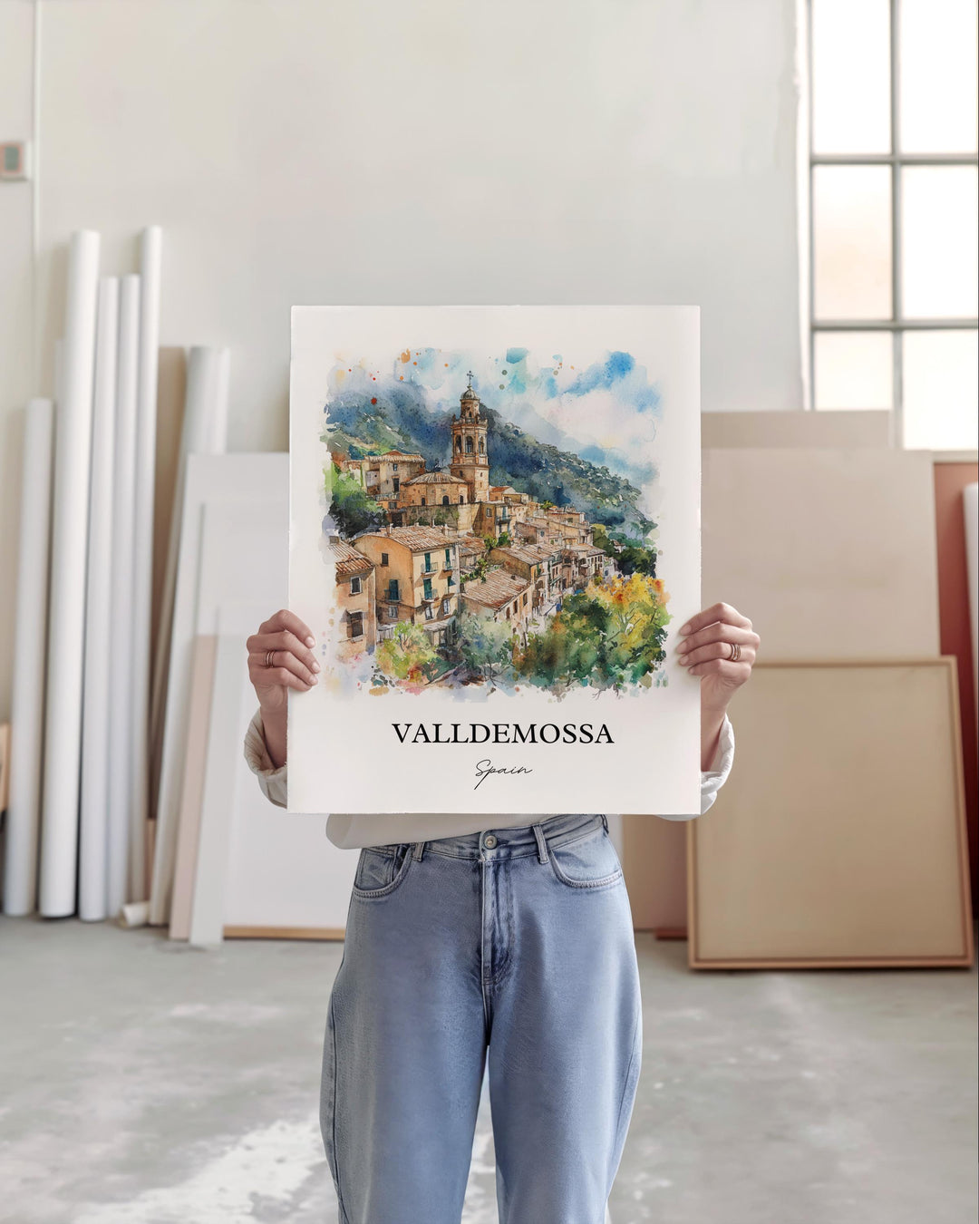 Valldemossa Wall Art, Majorca Print, Spain Watercolor Art, Valldemossa Spain Gift, Travel Print, Travel Poster, Housewarming Gift