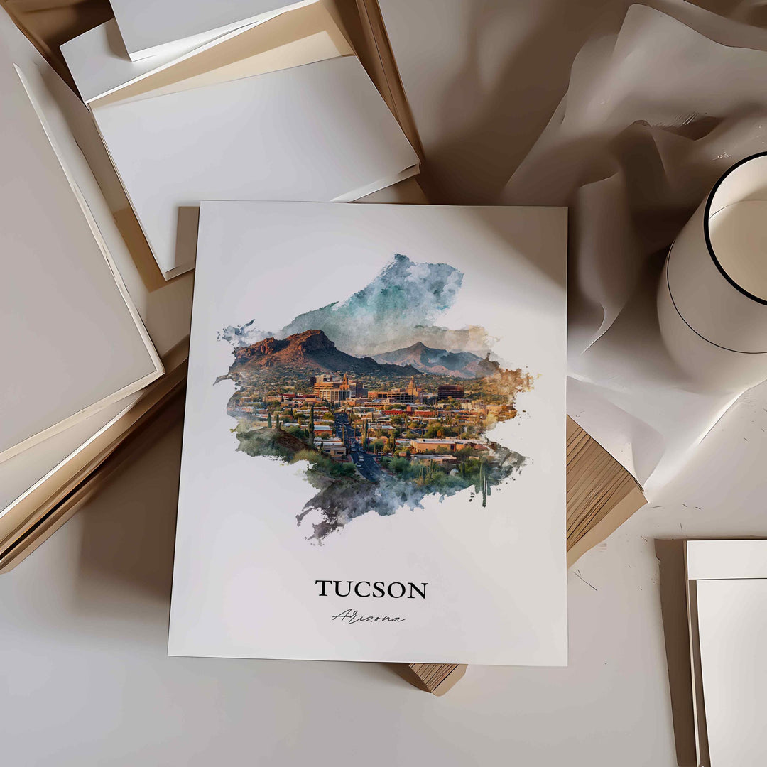 Tucson, Arizona – Watercolor Art Print