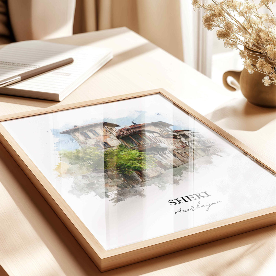 Sheki, Azerbaijan – Watercolor Art Print