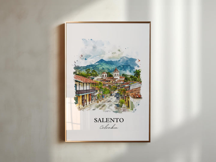 Salento Colombia Wall Art, Bogotá Print, Colombia Watercolor Art, Salento Colombia Gift, Travel Print, Travel Poster, Housewarming Gift