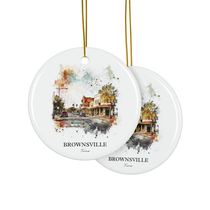 Brownsville TX Ornament: Unique Brownsville Souvenir, Brownsville Texas Xmas Decor, and Authentic Texas Gift