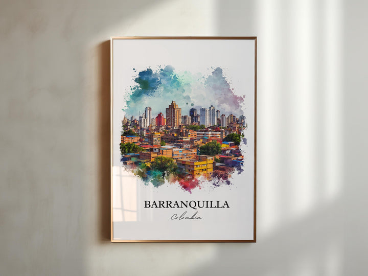Barranquilla Wall Art, Colombia Print, Colombia Watercolor Art, Barranquilla Gift, Travel Print, Travel Poster, Housewarming Gift