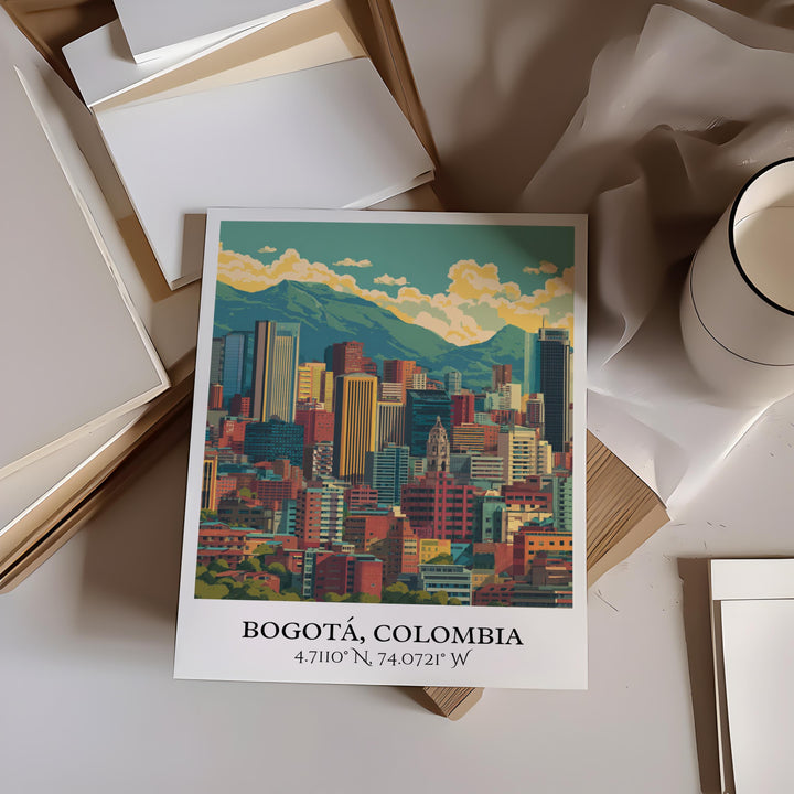 Bogotá Art, Bogotá Retro Travel Art, Bogotá Colombia Home Decor, Colombia Gift, Colombia Travel Art, Travel Prints, Housewarming Gift