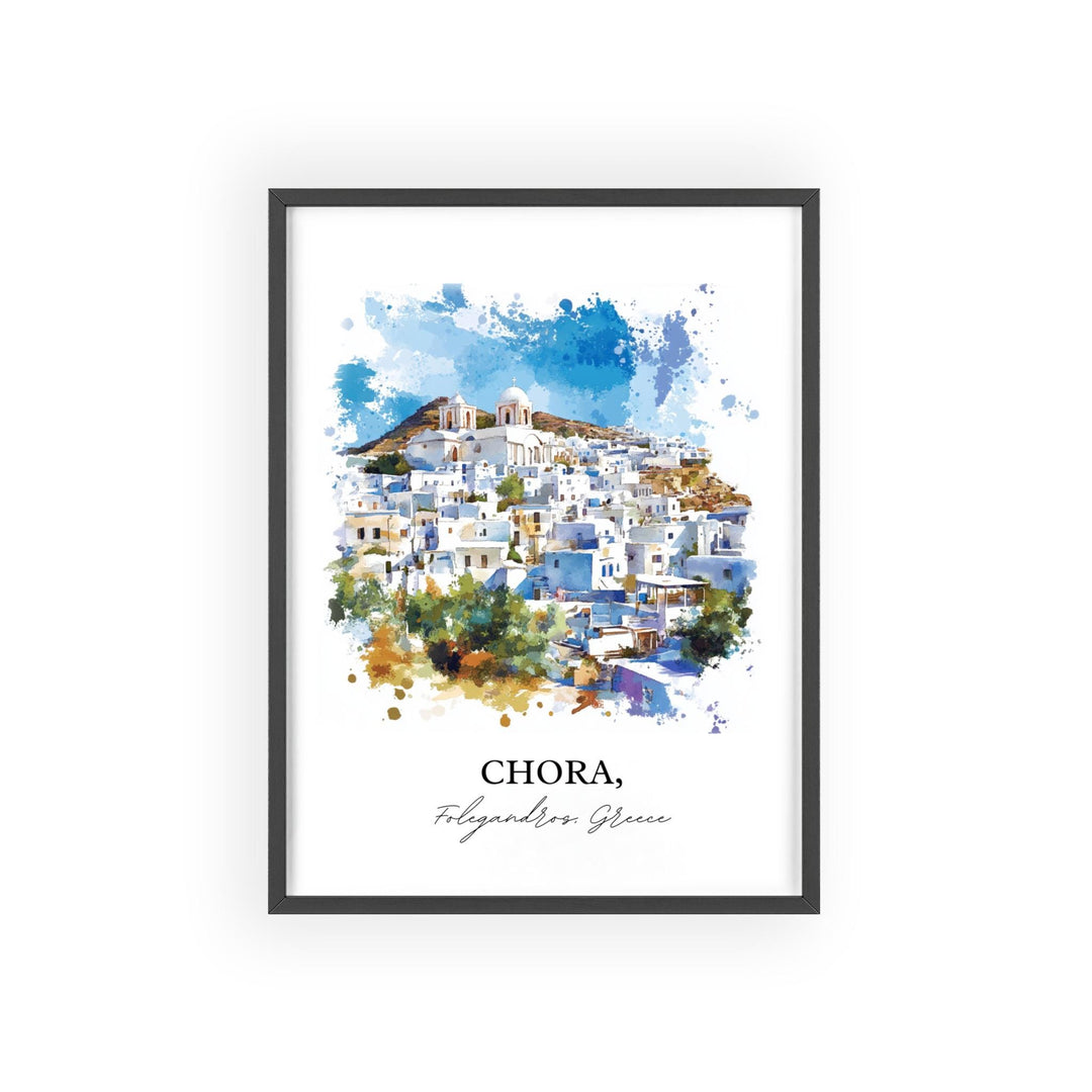 Chora, Greece – Watercolor Art Print