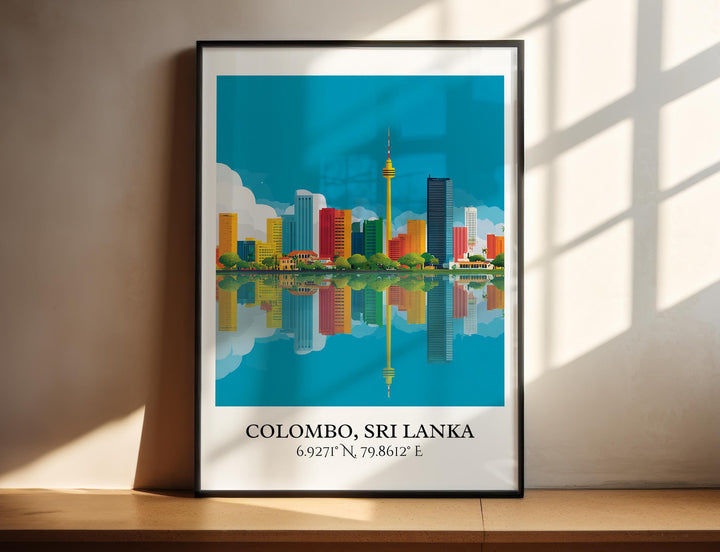 Colombo Sri Lanka Art, Sri Lanka Retro Travel Art, Sri Lanka Home Decor, Sri Lanka Gift, Colombo Art, Travel Prints, Housewarming Gift