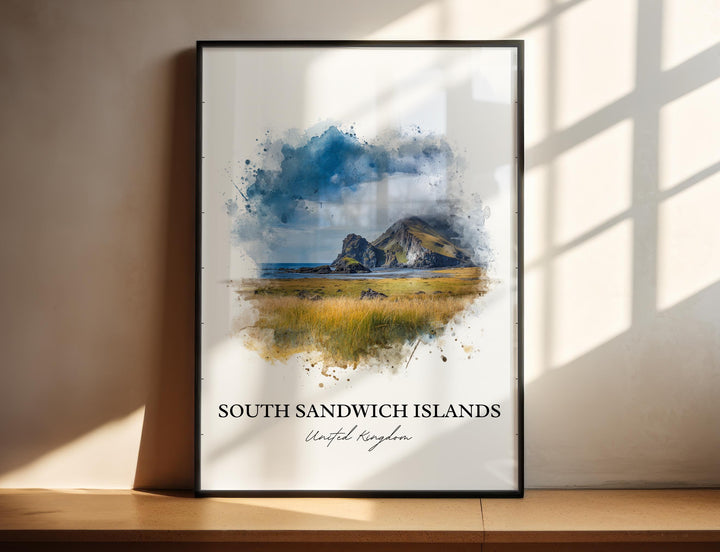 South Sandwich Islands Art, South Georgia Print, UK Artwork, South Sandwich Islands Gift, Travel Print, Travel Poster, Housewarming Gift