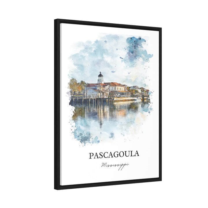 Pascagoula MS Wall Art, Jackson County Print, Mississippi Watercolor Art, Pascagoula Gift, Travel Print, Travel Poster, Housewarming Gift