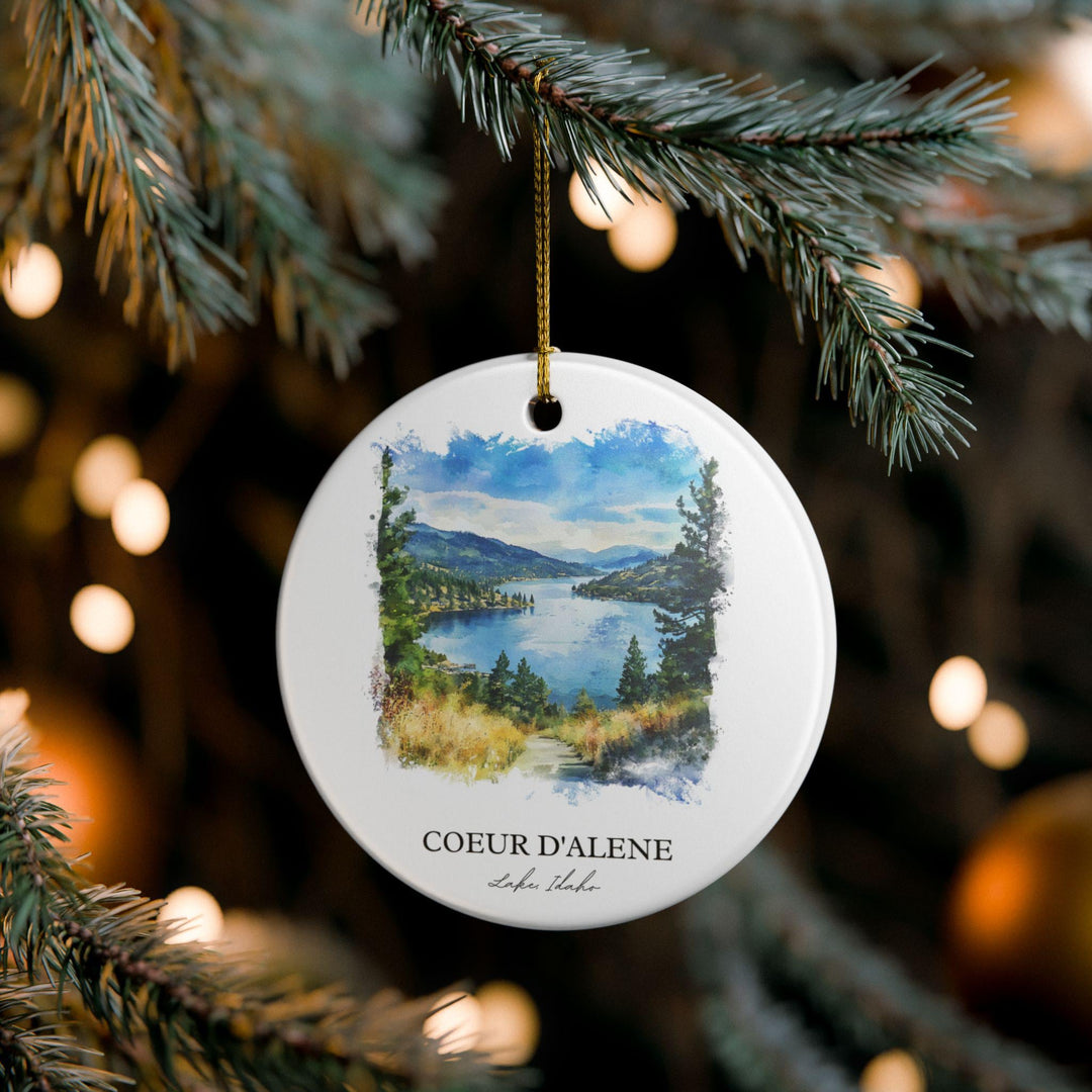 Coeur d'Alene Ornament: Unique Coeur d'Alene Souvenir, Idaho Xmas Decor, and Authentic Coeur d'Alene ID Gift