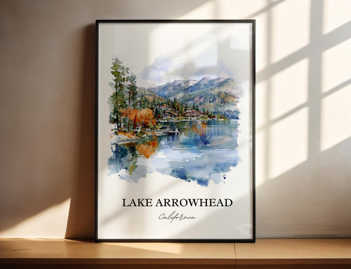 Lake Arrowhead Wall Art, San Bernardino Print, San Bernardino Art, Lake Arrowhead Gift, Travel Print, Travel Poster, Housewarming Gift