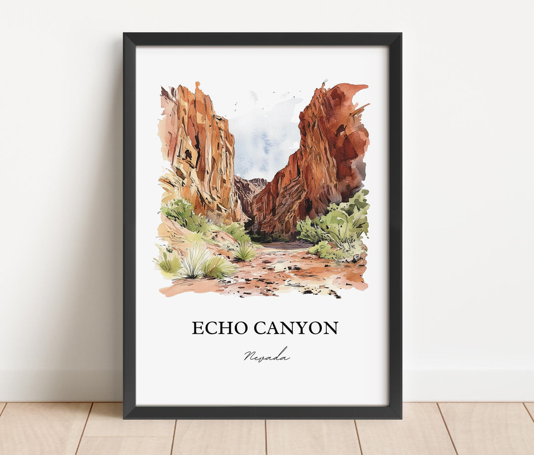 Echo Canyon NV Wall Art, Lincoln County Print, Echo Canyon Watercolor Art, Echo Canyon Gift, Travel Print, Travel Poster, Housewarming Gift