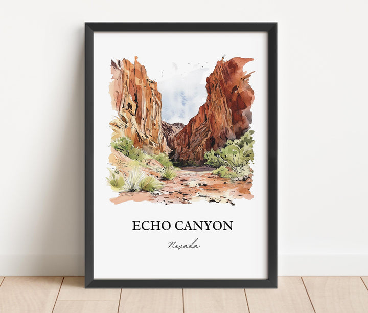 Echo Canyon NV Wall Art, Lincoln County Print, Echo Canyon Watercolor Art, Echo Canyon Gift, Travel Print, Travel Poster, Housewarming Gift