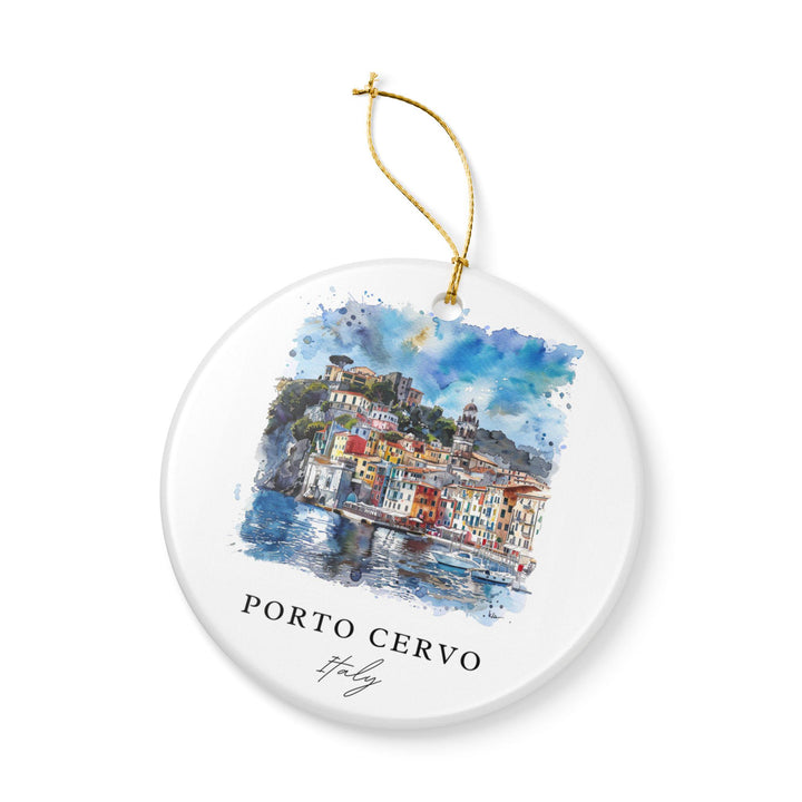 Porto Cervo Ornament: Unique Porto Cervo Souvenir, Italy Xmas Decor, and Authentic Porto Cervo Gift
