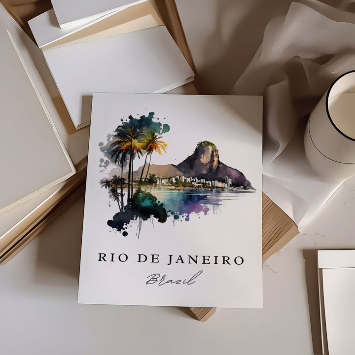 Rio de Janeiro wall art - Brazil, Rio poster, Rio Brazil Wedding gift, Rio de Janeiro Birthday present, Custom Text, Personalised Gift