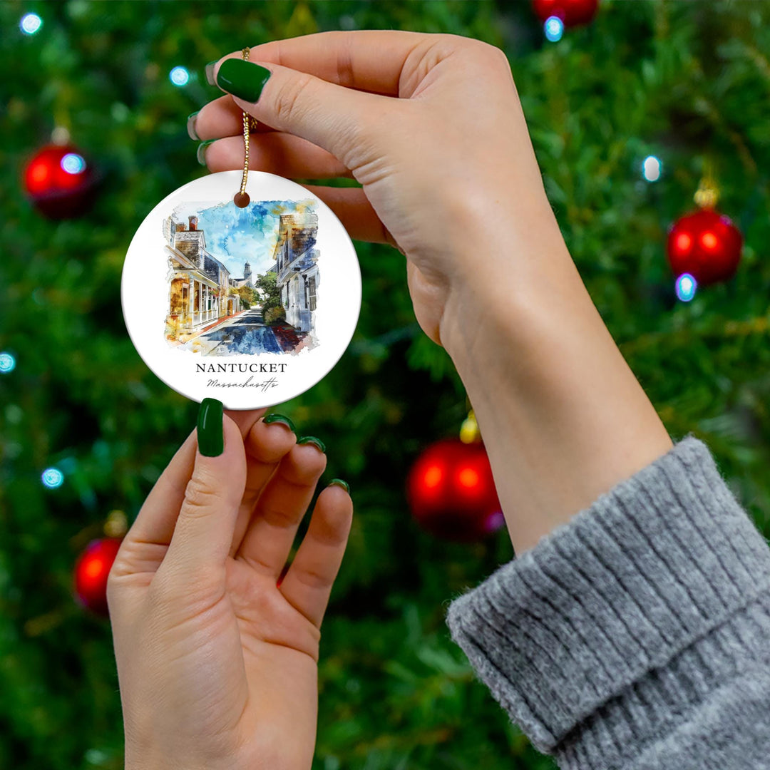Nantucket MA Ornament: Unique Nantucket Souvenir, Cape Cod Xmas Decor, and Authentic Nantucket MA Christmas Gift
