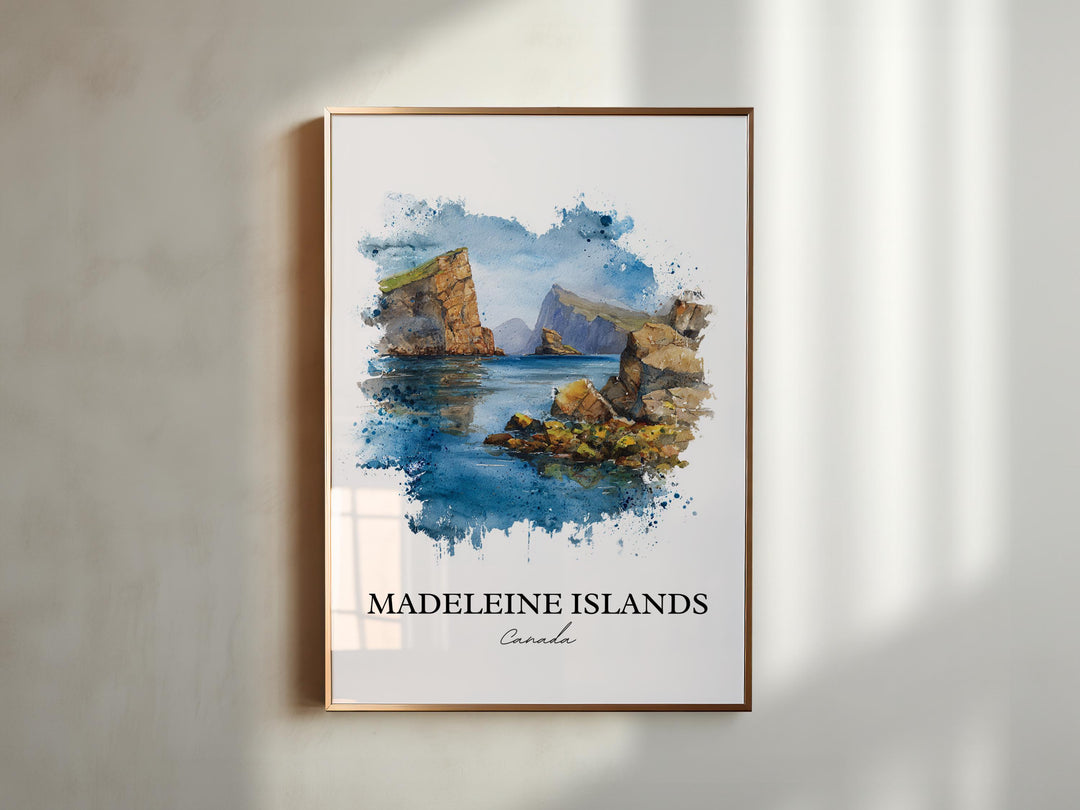 Madeleine Islands Wall Art, Canada Print, Québec Watercolor Art, Québec Gift, Québec Travel Print, Travel Poster, Housewarming Gift