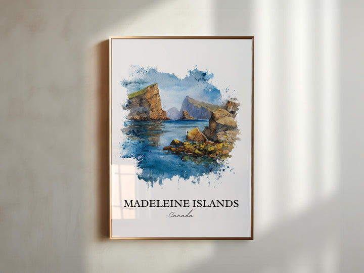 Madeleine Islands Wall Art, Canada Print, Québec Watercolor Art, Québec Gift, Québec Travel Print, Travel Poster, Housewarming Gift