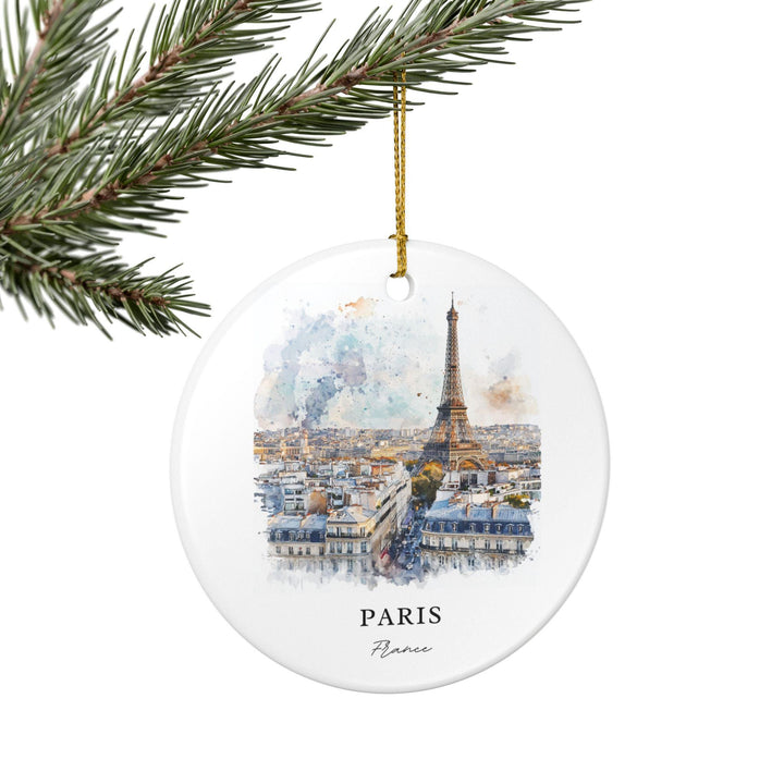 Paris France Ornament: Unique Paris Souvenir, Paris Skyline Xmas Decor, and Authentic Paris France Gift, Eiffel Tower Ornament