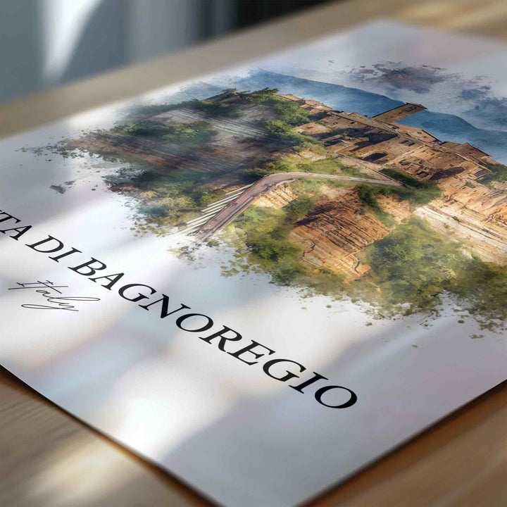 Civita di Bagnoregio, Italy – Watercolor Art Print