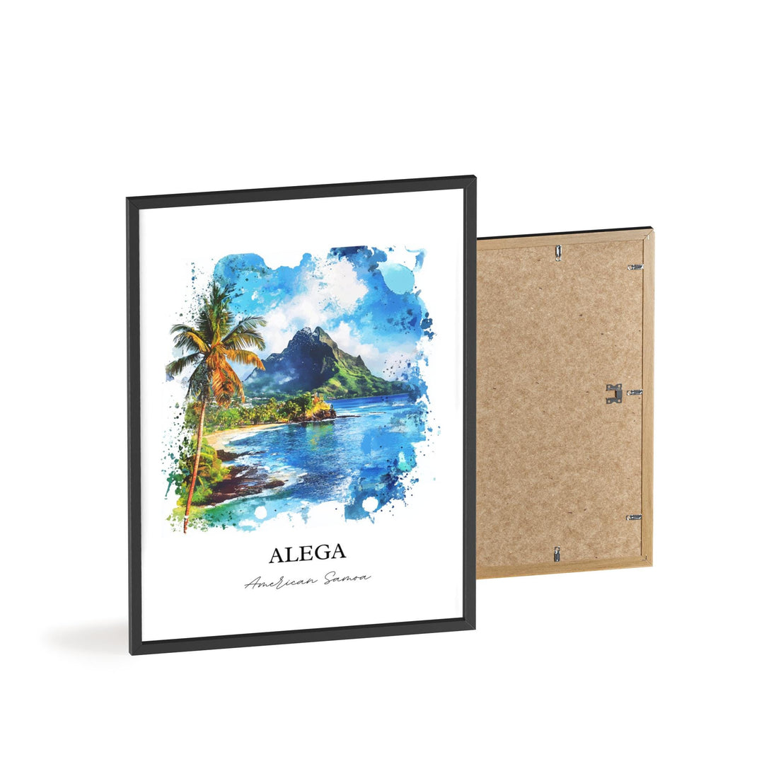 Alega Wall Art, American Samoa Print, Alega Watercolor Art, Tutuila Island Samoa Gift, Travel Print, Travel Poster, Housewarming Gift