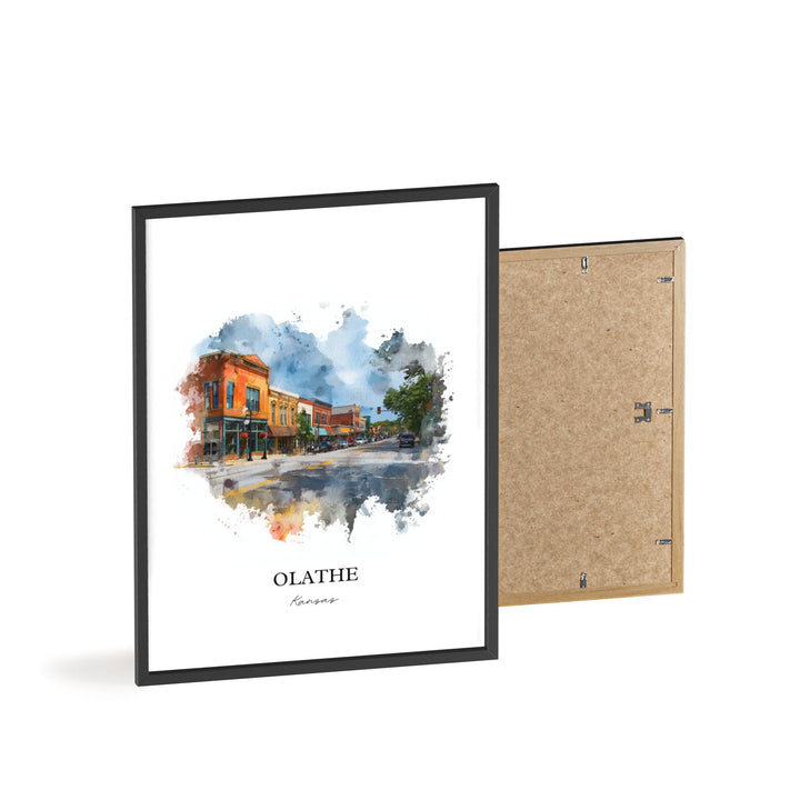 Olathe, Kansas Wall Art, Olathe Print, Olathe KS Watercolor Art, Olathe Gift, Travel Print, Travel Poster, Housewarming Gift