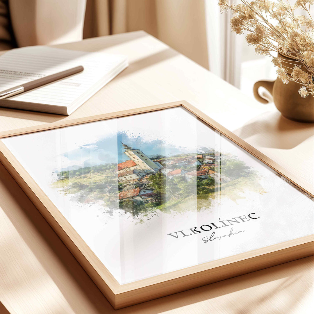 Vlkolinec, Slovakia – Watercolor Art Print