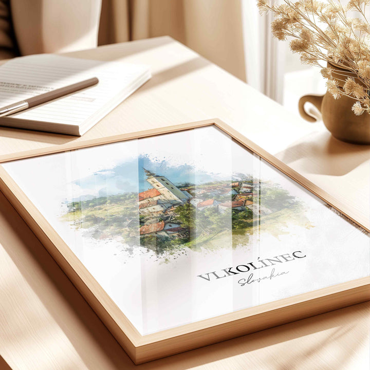 Vlkolinec, Slovakia – Watercolor Art Print