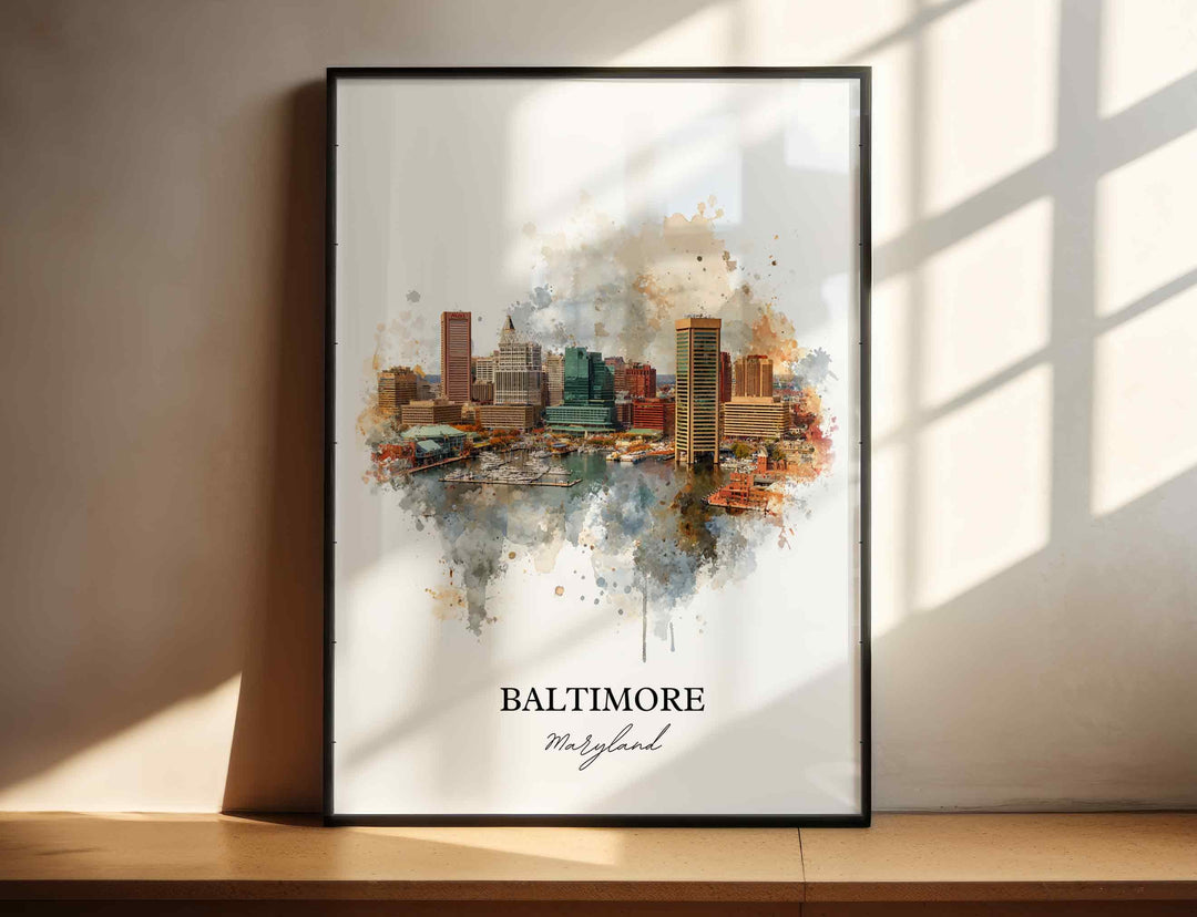 Baltimore, Maryland – Watercolor Art Print