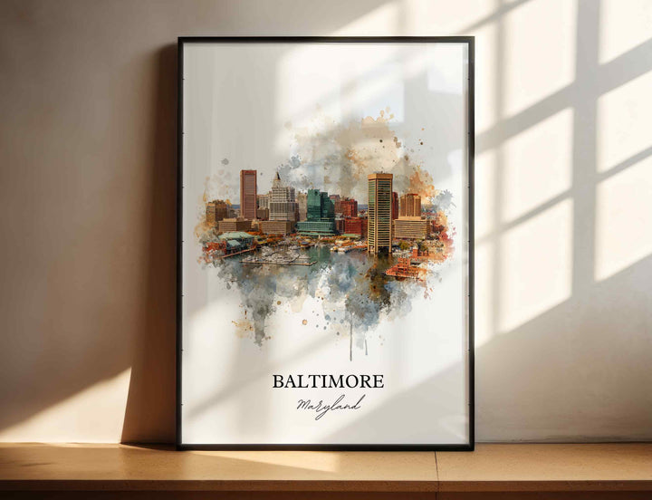 Baltimore, Maryland – Watercolor Art Print