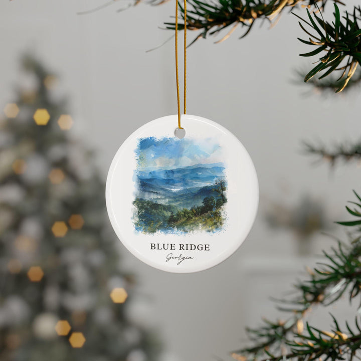 Blue Ridge Georgia Ornament: Unique Blue Ridge Souvenir, Blue Ridge Xmas Decor, and Authentic Blue Ridge GA Gift