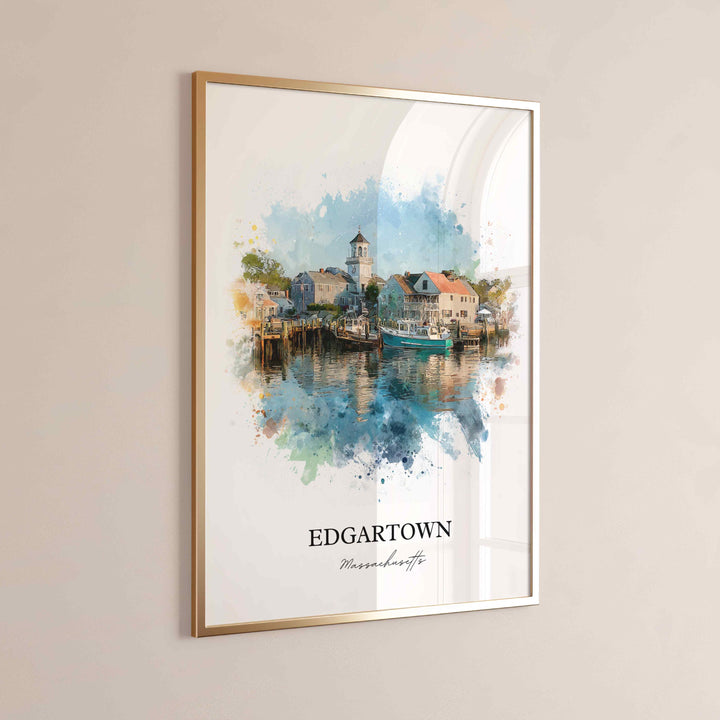 Edgartown, MA – Watercolor Art Print