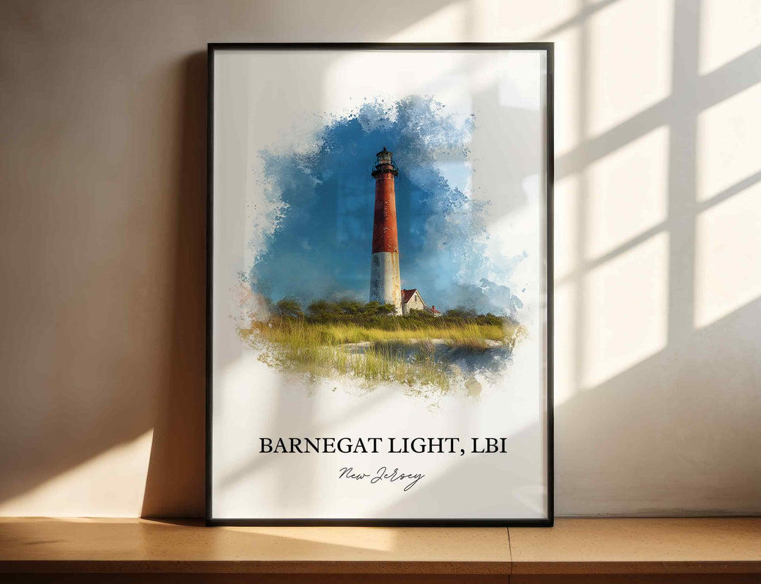 Barnegat Light, New Jersey – Watercolor Art Print