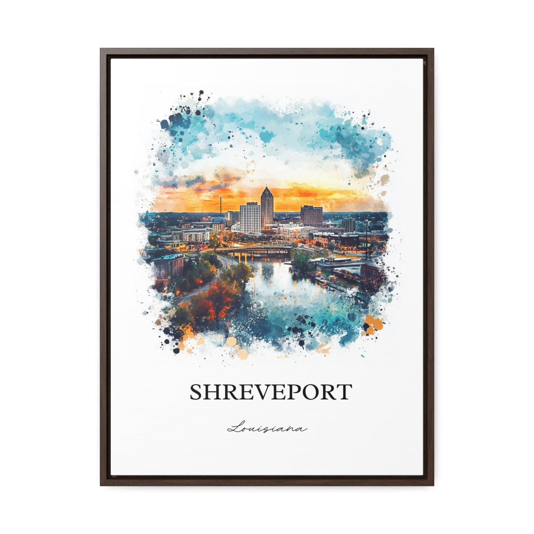 Shreveport and Bossier City, Louisiana – Watercolor Art Print