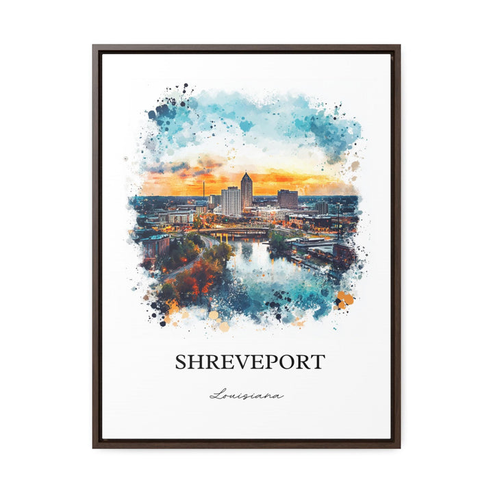Shreveport and Bossier City, Louisiana – Watercolor Art Print