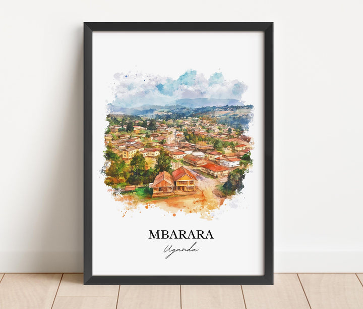 Mbarara Wall Art, Uganda Print, Uganda Watercolor Art, Mbarara Uganda Gift, Travel Print, Travel Poster, Housewarming Gift