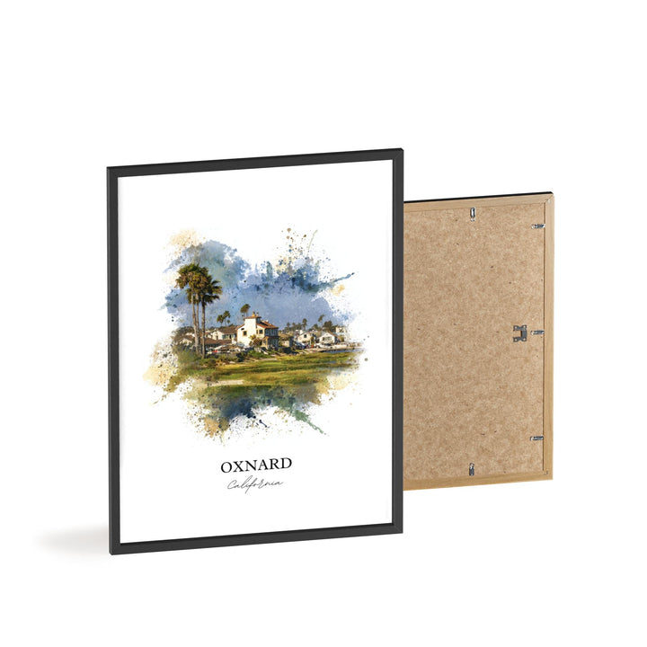 Oxnard CA Wall Art, Oxnard Print, Oxnard Watercolor Art, Oxnard California Gift, Travel Print, Travel Poster, Housewarming Gift