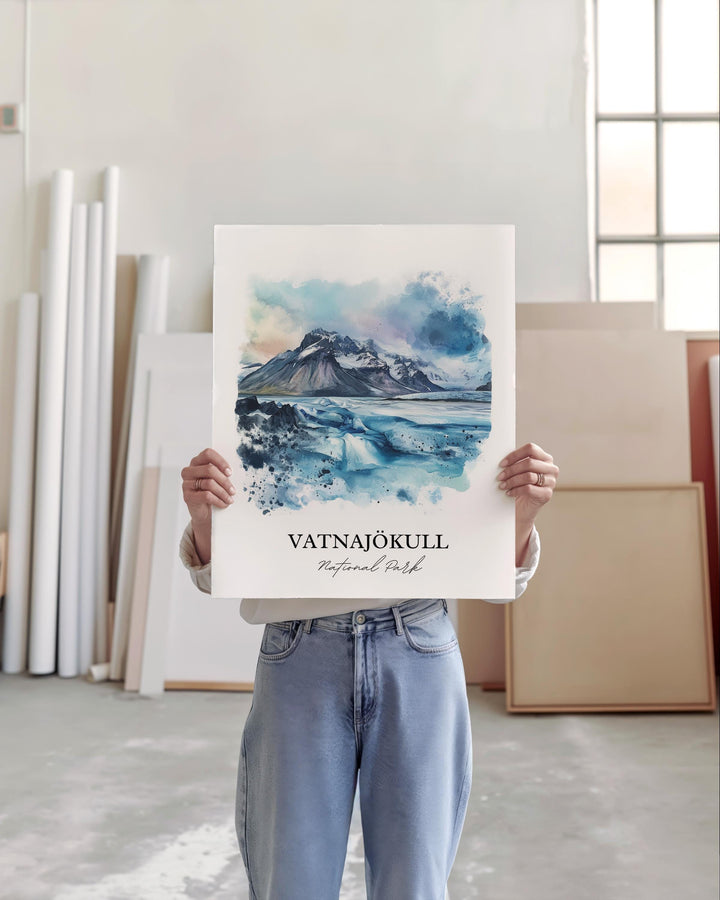 Vatnajökull National Park Wall Art, Iceland Print, Iceland Artwork, Vatnajökull Glacier Gift, Travel Print, Travel Poster, Housewarming Gift