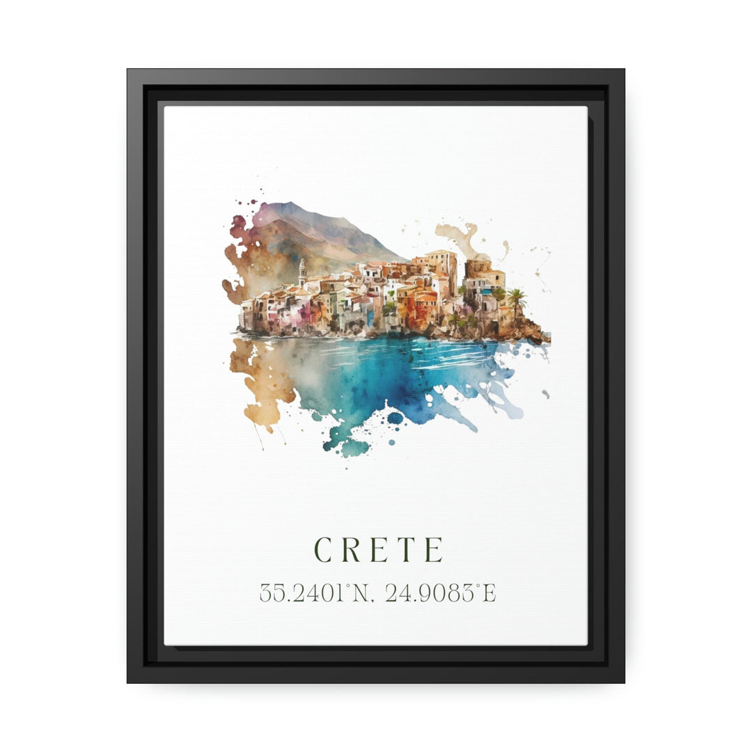 Crete traditional travel art - Greece, Crete poster, Wedding gift, Birthday present, Custom Text, Personalised Gift