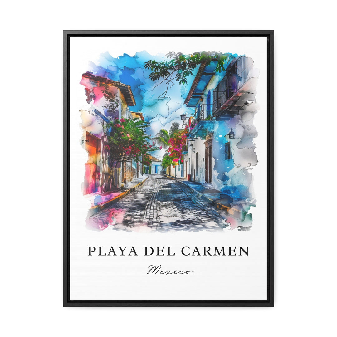 Playa Del Carmen MX Wall Art, PDC Mexico Print, Playa Del Carmen Watercolor, Cancun Gift,