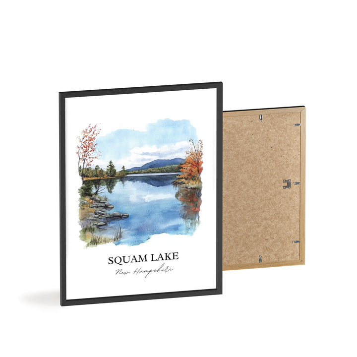 Squam Lake NH Art, New Hampshire Print, White Mountains Watercolor Art, Squam Lake Gift, Travel Print, Travel Poster, Housewarming Gift