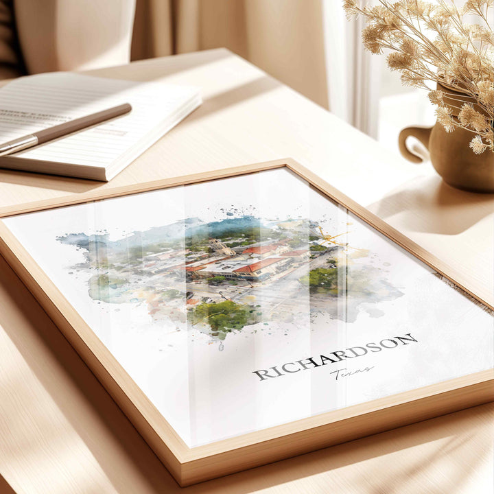 Richardson, Texas – Watercolor Art Print