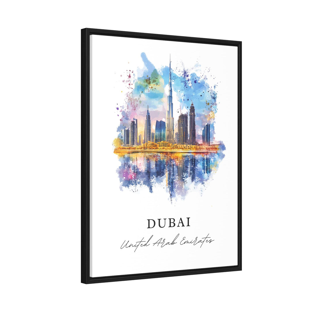 Dubai Wall Art, Dubai Skyline Print, Dubai Watercolor Art, Dubai UAE Gift, Burj Khalifa Print, Travel Poster, Housewarming Gift