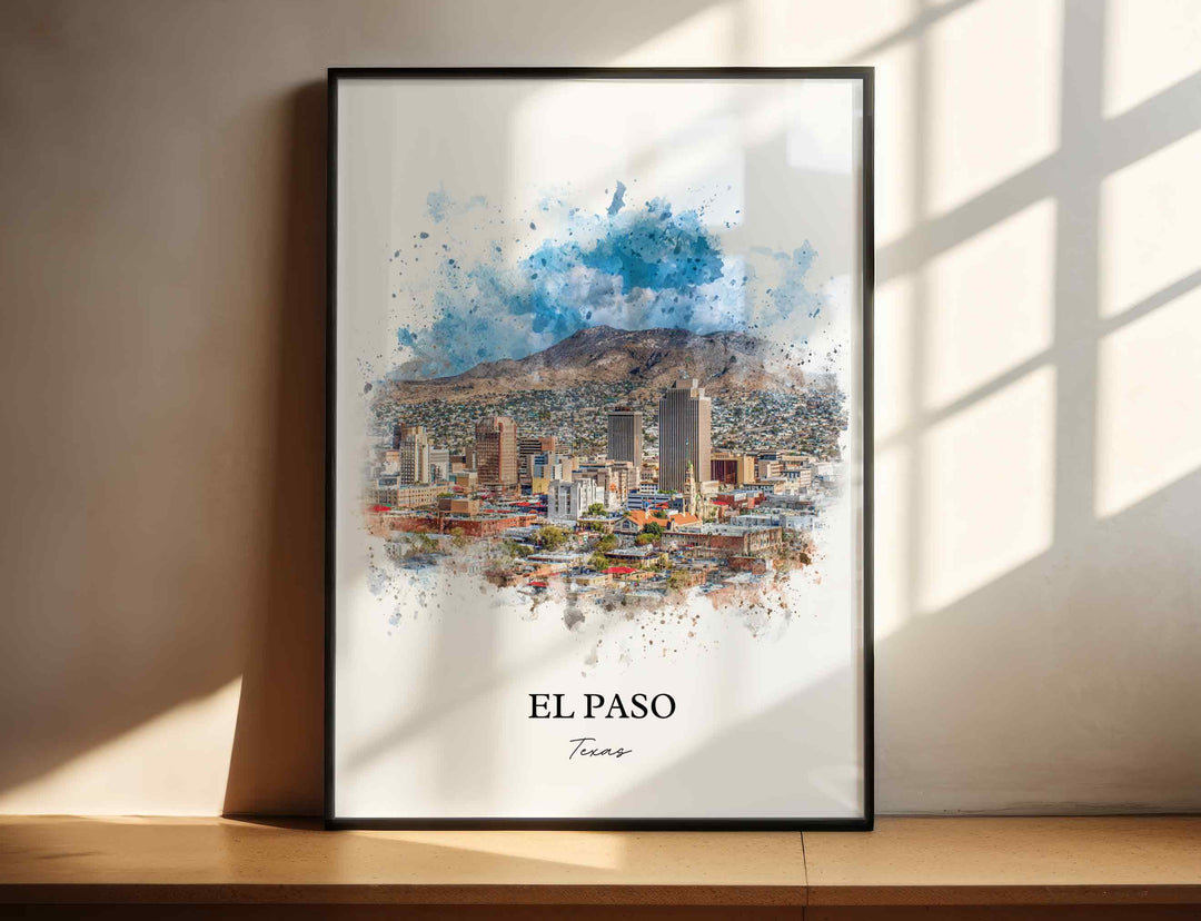 El Paso, Texas – Watercolor Art Print