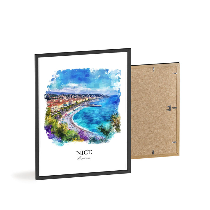 Nice France Wall Art, French Riviera Print, France Watercolor Art, Nice France Gift, Travel Print, Travel Poster, Housewarming Gift