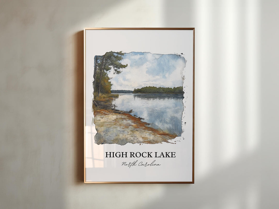 High Rock Lake Wall Art, Yadkin River Print, North Carolina Artwork, High Rock Lake Gift, Travel Print, Travel Poster, Housewarming Gift