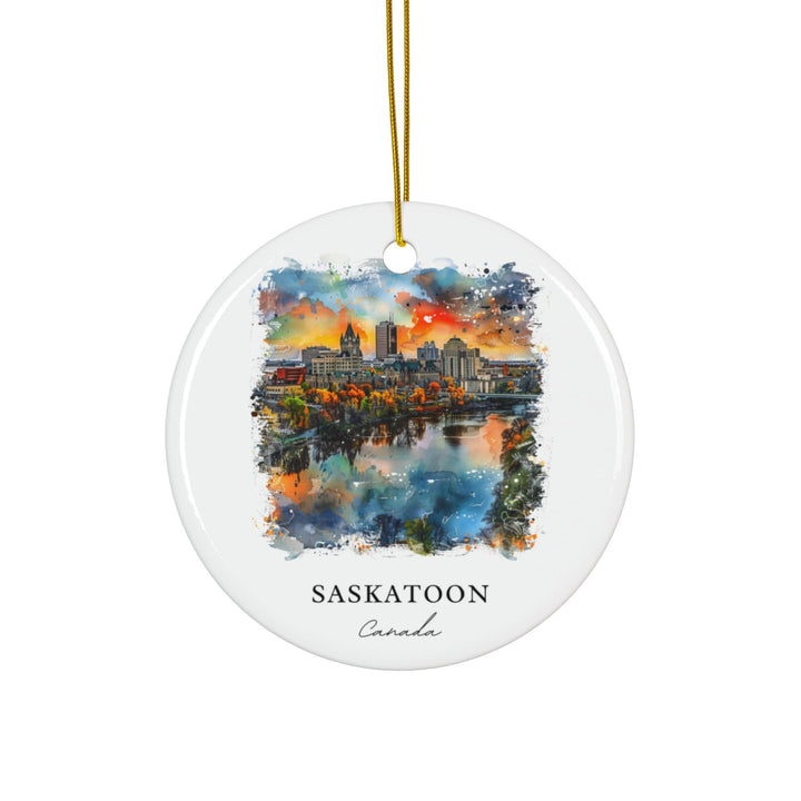 Saskatoon Canada Ornament: Unique Saskatoon Souvenir, Saskatoon Xmas Decor, and Authentic Saskatchewan Christmas Gift