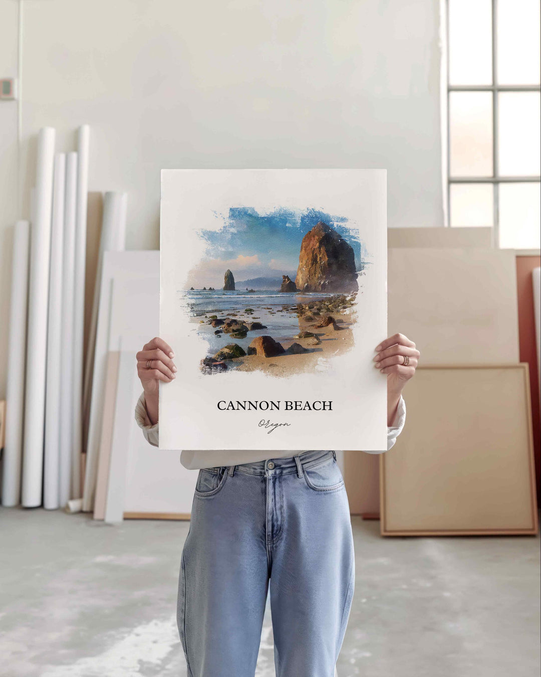 Cannon Beach, Oregon – Watercolor Art Print