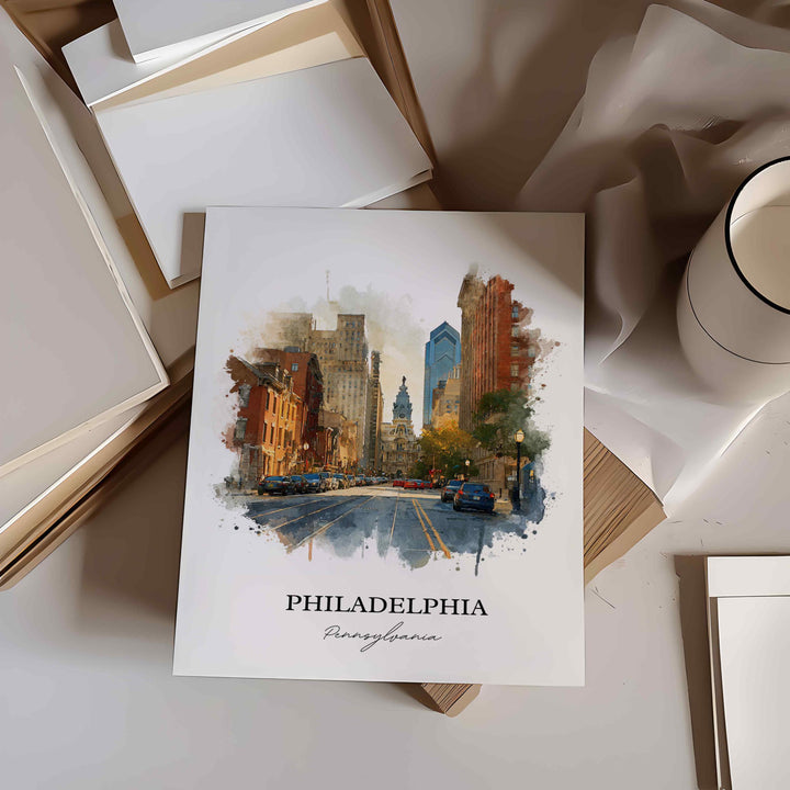 Philadelphia, Pennsylvania – Watercolor Art Print