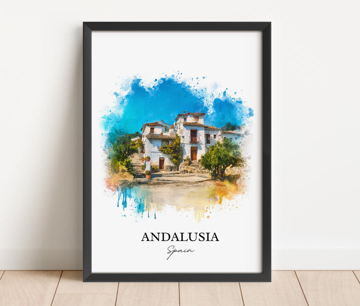 Andalusia Wall Art, Andalusia Spain Print, Spain Watercolor Art, Andalusia Gift, Andalusia Travel Print, Travel Poster, Housewarming Gift