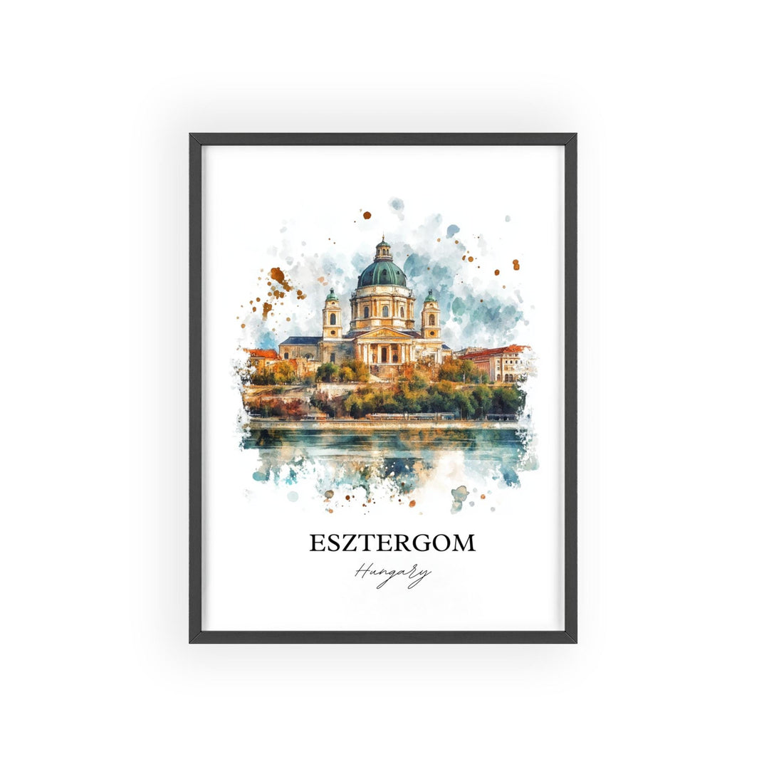 Esztergom Wall Art, Budapest Print, Hungary Watercolor Art, Esztergom Hungary Gift, Travel Print, Travel Poster, Housewarming Gift