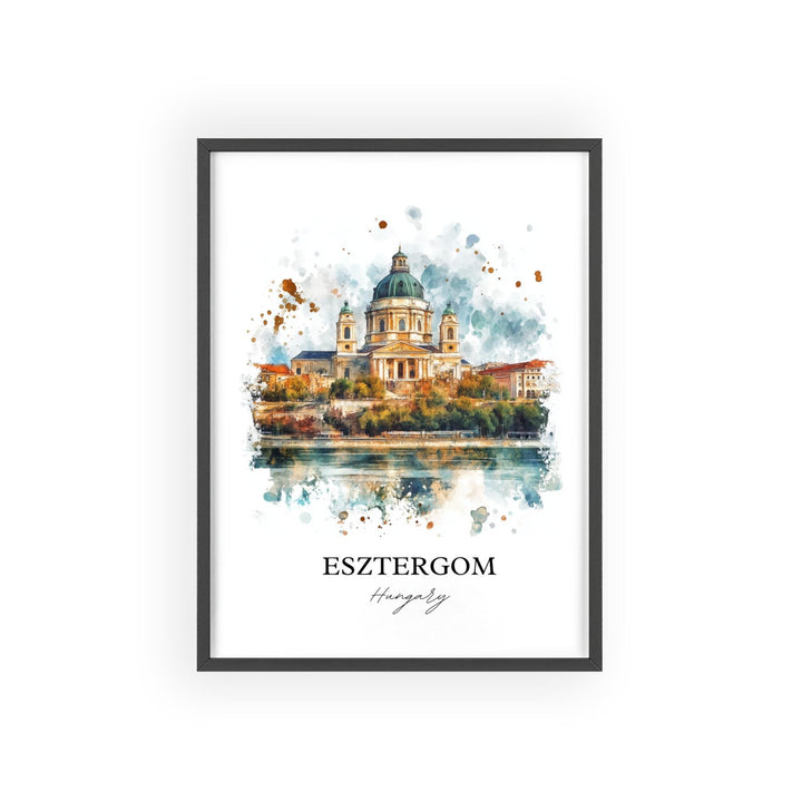 Esztergom Wall Art, Budapest Print, Hungary Watercolor Art, Esztergom Hungary Gift, Travel Print, Travel Poster, Housewarming Gift